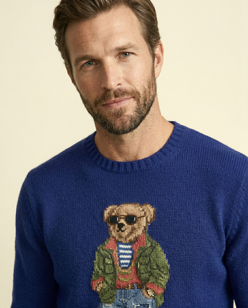 RL Polo Bear Indigo Knit Sweater
