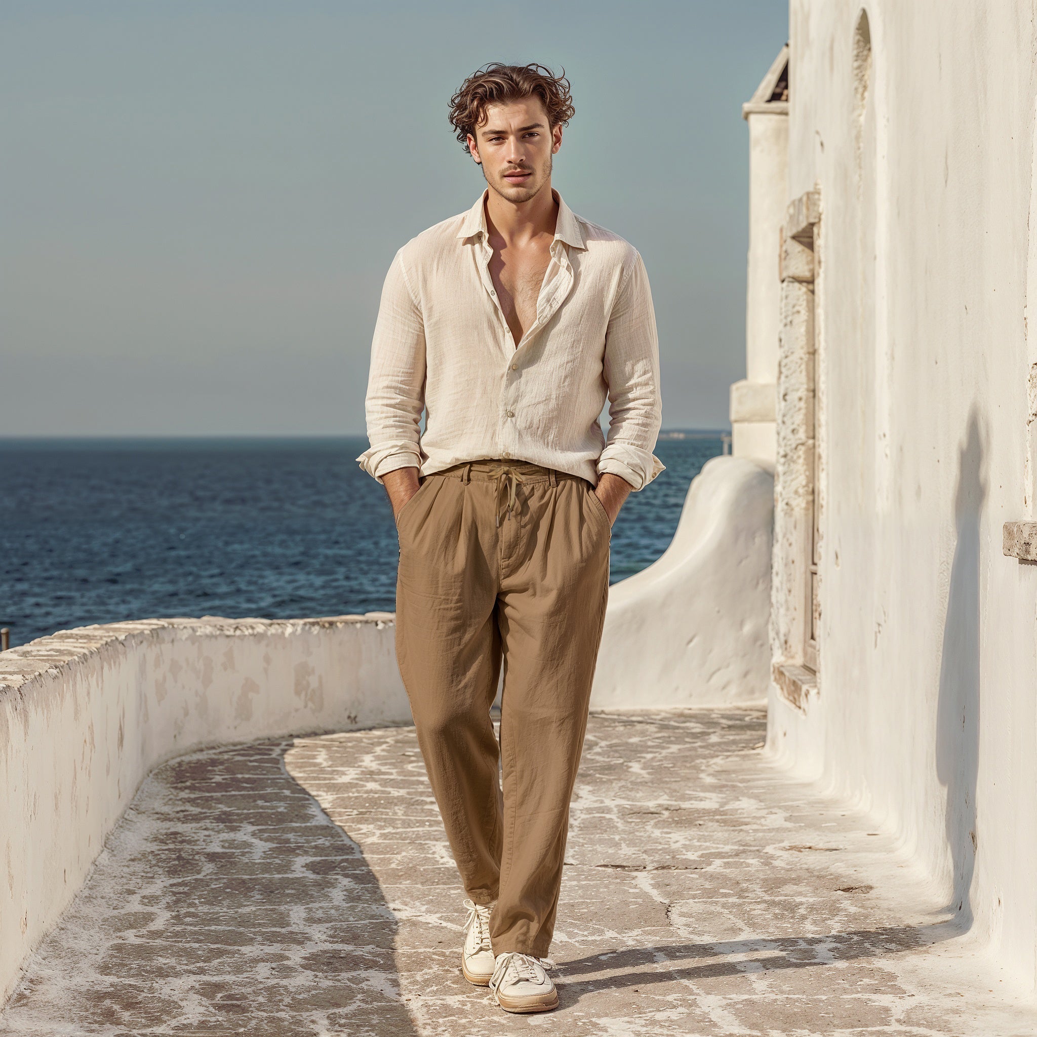 Sorrento Men's Linen Pants – Lightweight Tailored Fit