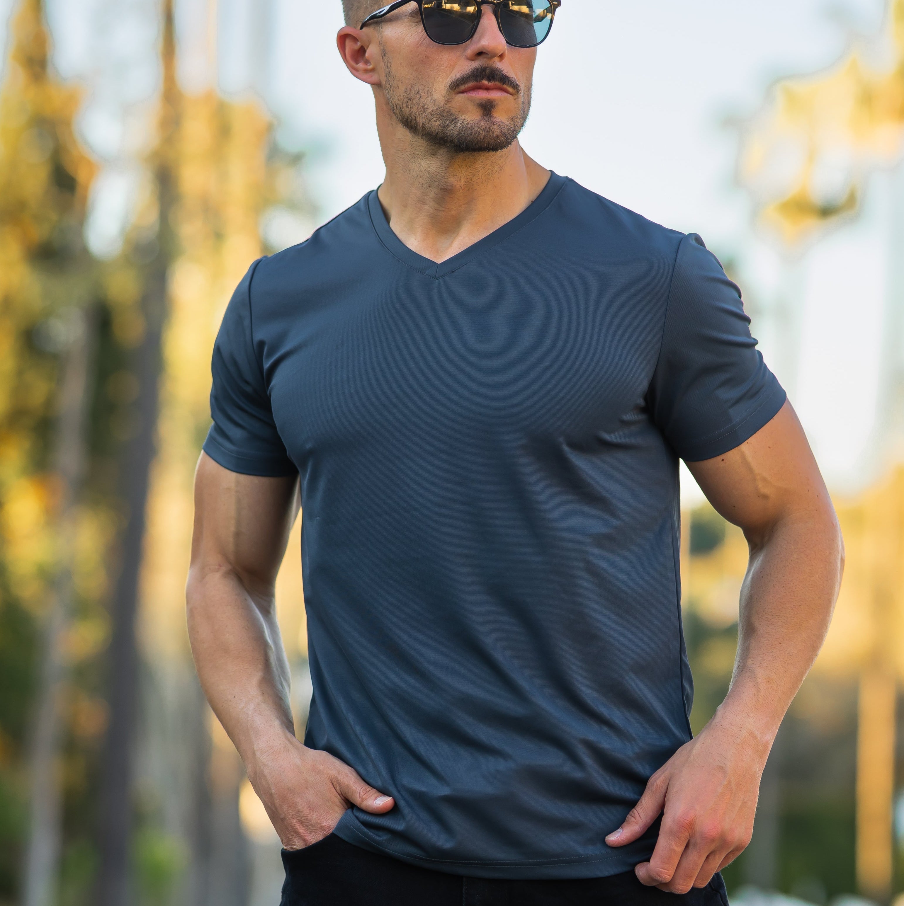 Verso Men's V-Neck T-Shirt – Slim Fit Short Sleeve