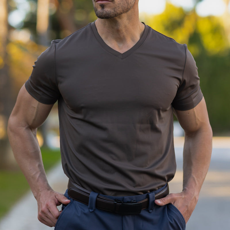 Verso Men's V-Neck T-Shirt – Slim Fit Short Sleeve
