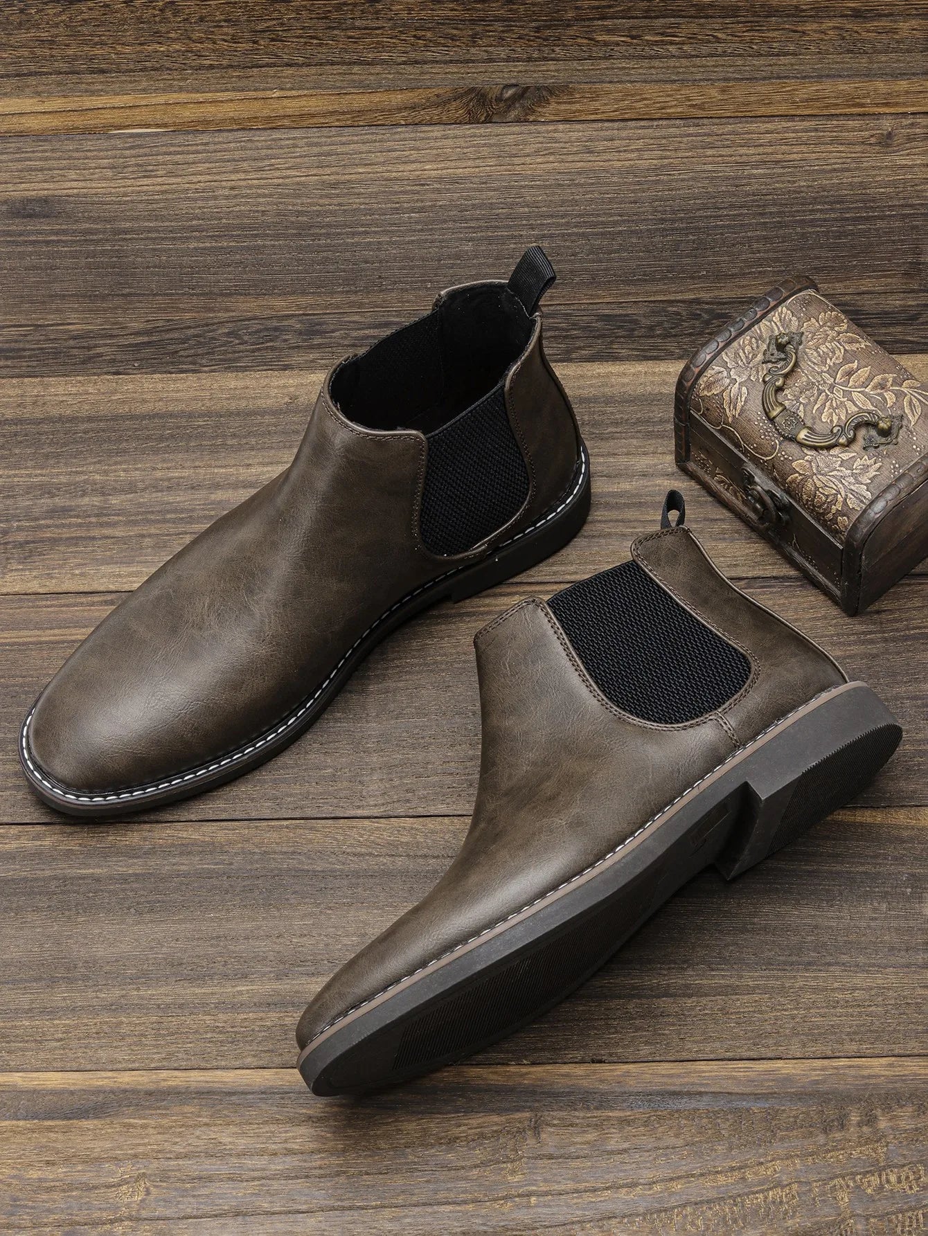 Ezzio Men's Leather Step-In Boots – Smart Casual Style
