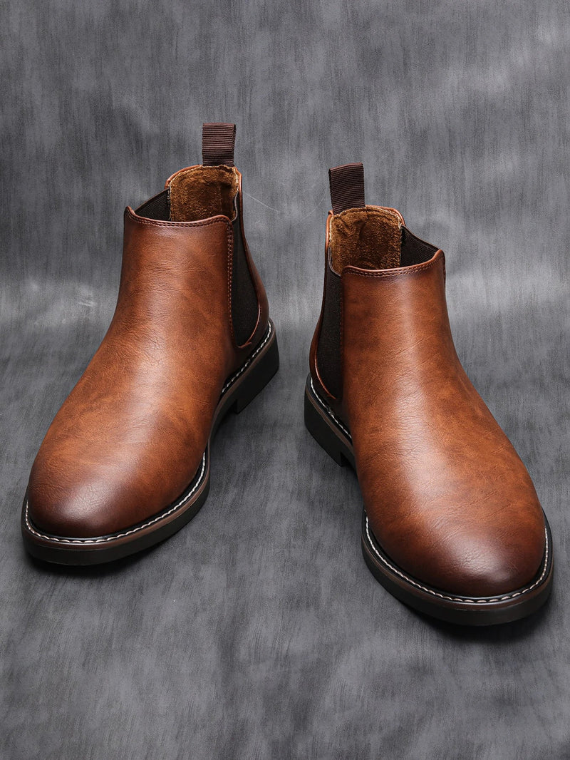 Ezzio Men's Leather Step-In Boots – Smart Casual Style