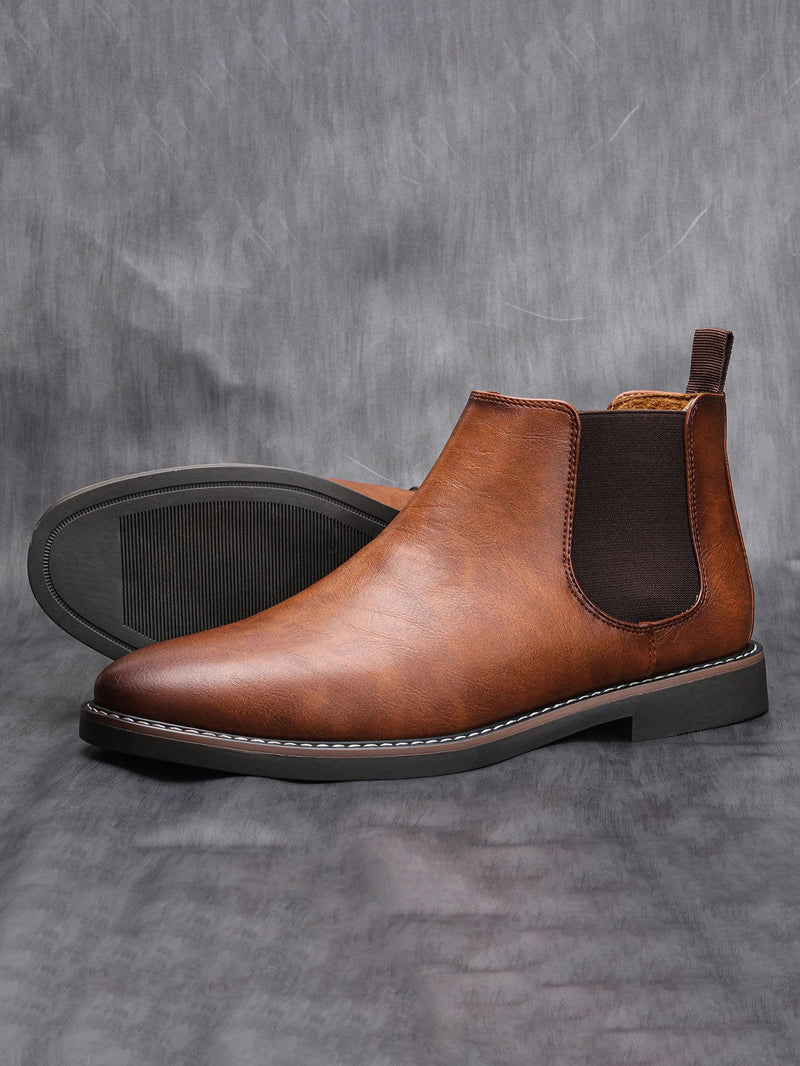 Ezzio Men's Leather Step-In Boots – Smart Casual Style