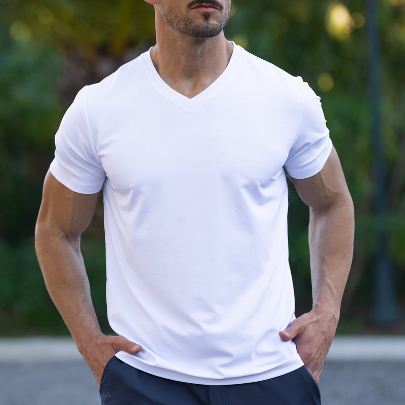 Verso Men's V-Neck T-Shirt – Slim Fit Short Sleeve