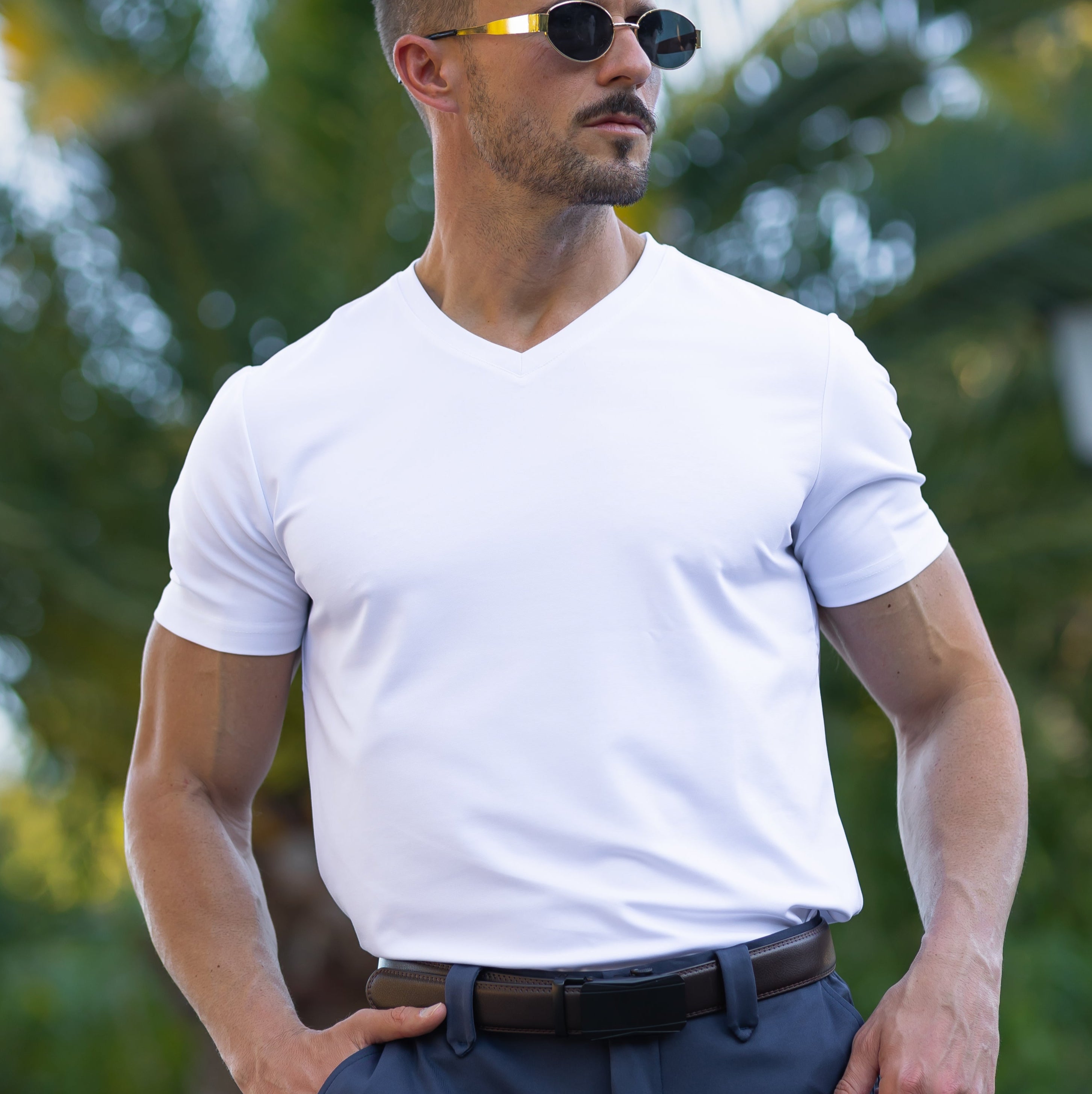 Verso Men's V-Neck T-Shirt – Slim Fit Short Sleeve