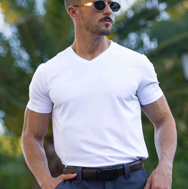 Verso Men's V-Neck T-Shirt – Slim Fit Short Sleeve