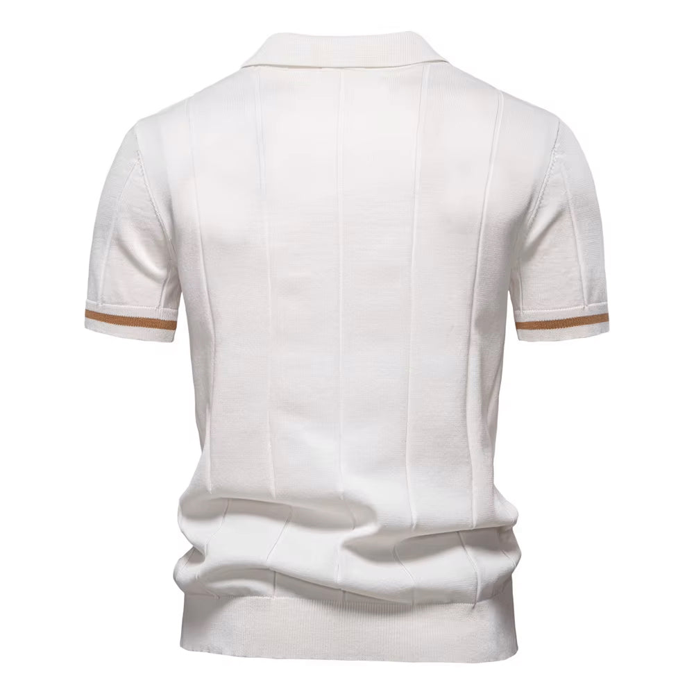Torino Men's Quarter-Zip Polo Shirt – Short Sleeve Slim Fit