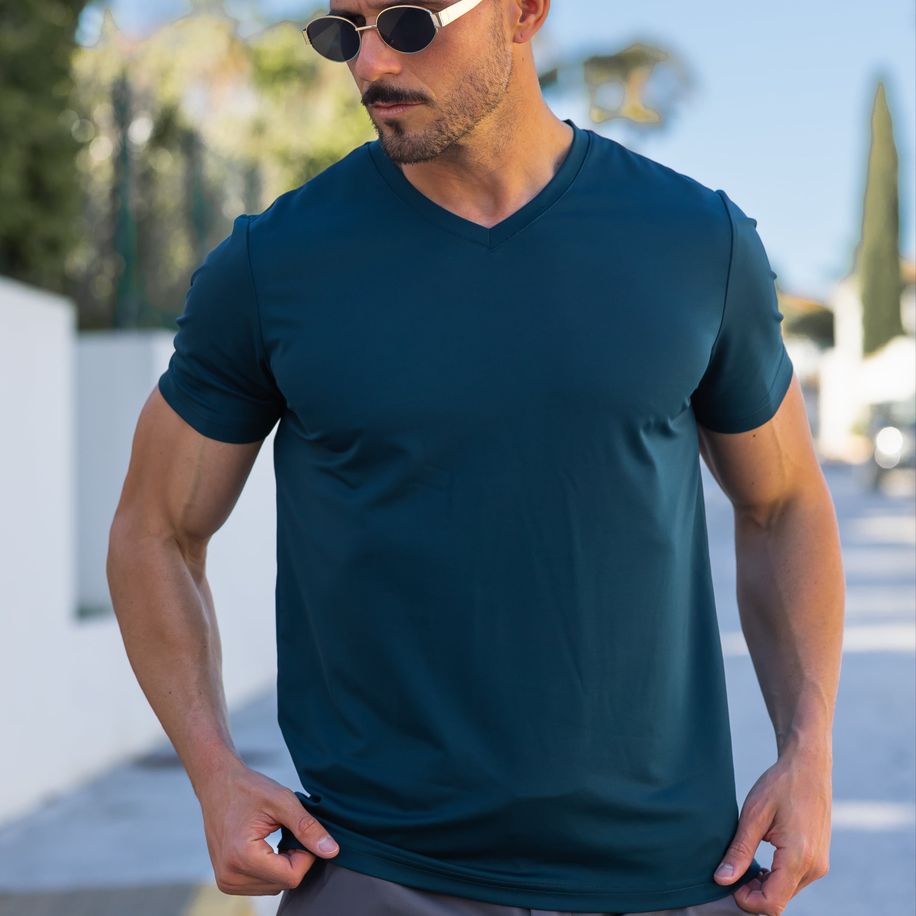 Verso Men's V-Neck T-Shirt – Slim Fit Short Sleeve